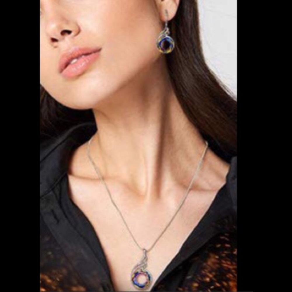 Nirvana of Phoenix Crystal Necklace & Earrings Set